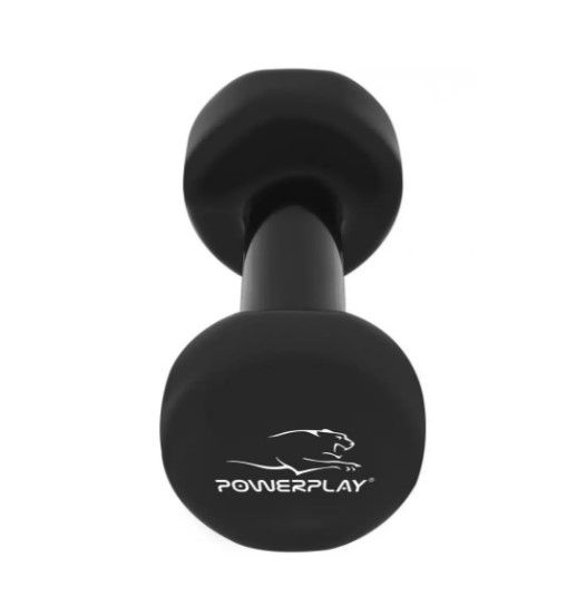 Гантель вінілова PowerPlay 1 кг PP_4121 Чорна 1 шт (PP_4121_1kg) | Зображення 2