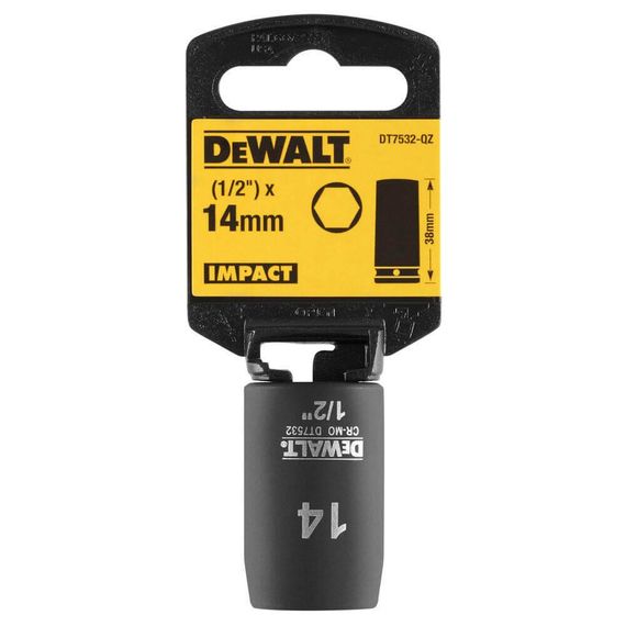 Головка торцевая ударная короткая 14мм IMPACT DeWALT DT7532 | Зображення 1