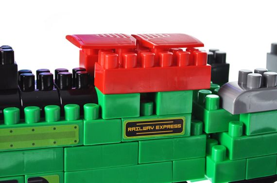 Конструктор блочний QB300-202 "Block&Steps: Залізничний Експрес" + ходилка і меморі гра 3в1, 136дет. qbee | Зображення 3