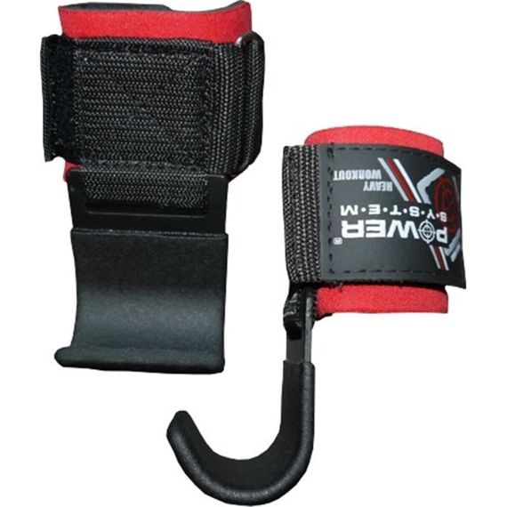 Гаки для тяги на зап'ястя Power System PS-3310 Hardcore Hooks Black/Red | Зображення 2