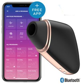 Вакуумний кліторальний стимулятор Satisfyer Love Triangle Black з керуванням через інтернет Sex Aura