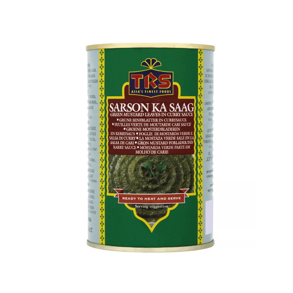 Консервоване подрібнене листя гірчиці зі спеціями Sarsong Ka Saag  450г TRS 5017689012625