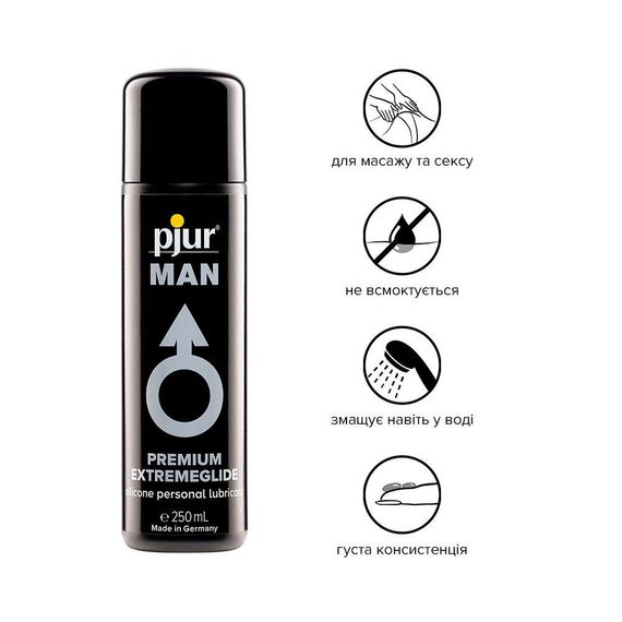 Густий силіконовий лубрикант pjur MAN Premium Extremeglide із тривалим ефектом, економна, 250 мл | Зображення 1