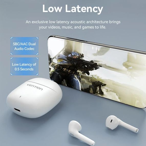 Навушники TWS Vention Elf Earbuds E02 White | Зображення 2