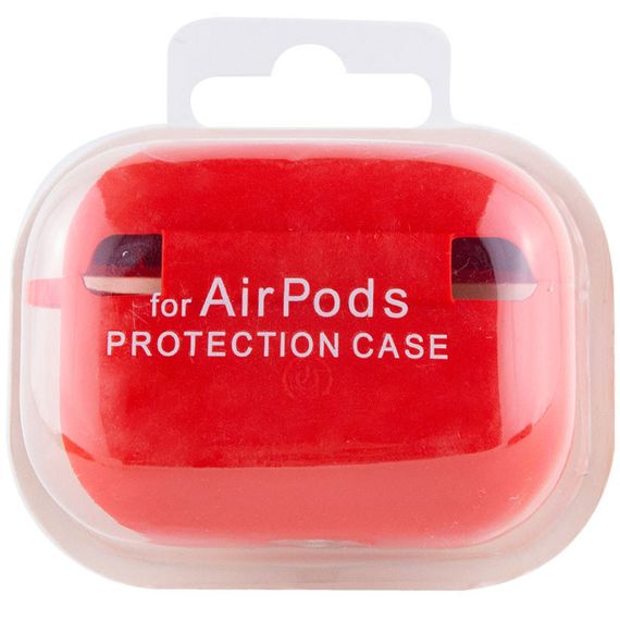 Силиконовый футляр с микрофиброй для наушников Airpods Pro Красный / Red | Зображення 3