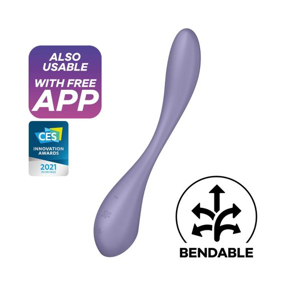 Універсальний вібратор Satisfyer G-Spot Flex 5+ Lilac — гнучкий вібратор для точки G і клітора | Зображення 1