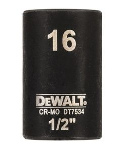 Головка торцева ударна DeWalt IMPACT коротка шестигранна 1/2" 16 мм (DT7534)