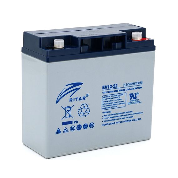 Тяговая Аккумулятор RITAR EV12-22, 12V 22Ah, M5 ( 181×77×170 ), Q4