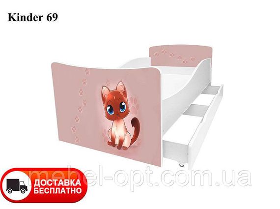Дитяче ліжко Kinder 69 Кошенята, з шухлядою для білизни