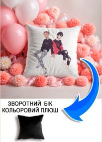 Подушка плюшева Мерч Крафт Дизайн з принтом аніме Voltron klance чорний плюш квадратна 33х33 см