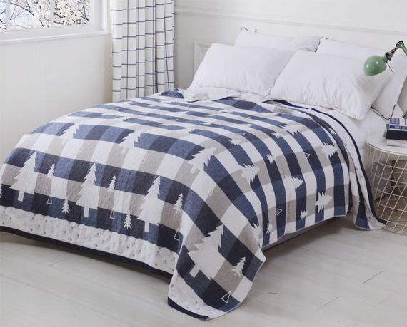 Ковдра Home Line 66602 Китай 150x200  100% бавовна Синій