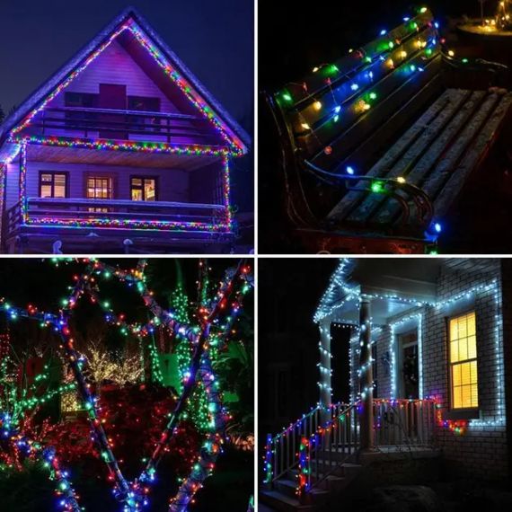 Гирлянда Роса 200 м МУЛЬТИК – зеленая нить, пульт, 8 режимов | Зображення 2