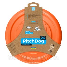 Игровая тарелка для апортировки PitchDog, диаметр 24 см оранжевый