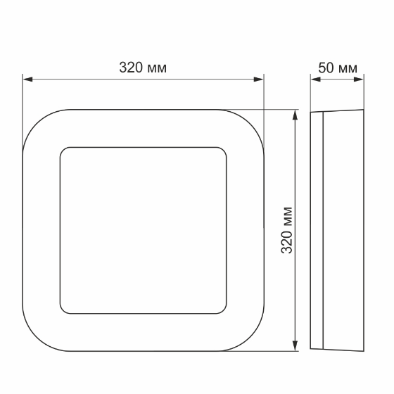 LED Світильник ЖКГ 30W 5000К 220V квадратний Videx | Зображення 1