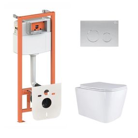 Готовое решение Qtap для ванной комнаты: подвесной унитаз Tern Ultra Quiet 525x345x360 + комплект инсталляции Nest 4 в 1 (кругла