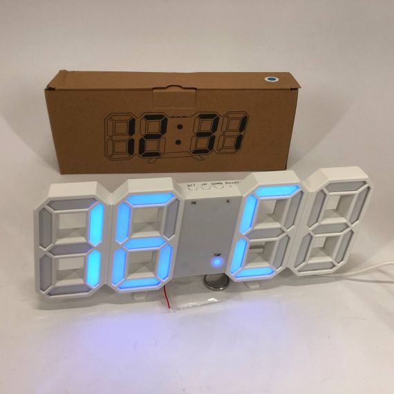 Годинник настільний LY-1089 з білим підсвічуванням LED синій, Годинник настільний професійний електронний | Зображення 7