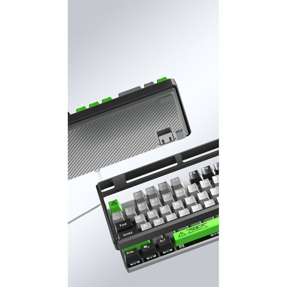 Клавіатура Aula F2088 PRO Plus 9 Green Keys KRGD Blue USB UA Black/Gray (6948391234892) | Зображення 3