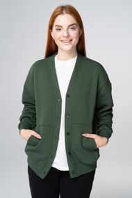 Кардиган жіночий утеплений зелений, 3XL