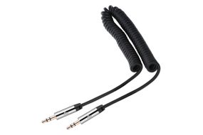 Кабель 2E аудио (jack 3.5mm-M/jack 3.5mm-M, Coiled, 1.8m, black (2E-W3539bl)