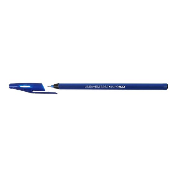 Ручка масляная BUROMAX BM.8362-01, LINEA, 0,5 мм, трехгранный корпус, синие чернила (6482)