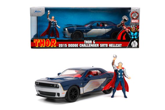 Машина металева Dodge Challenger Marvel Comics із фігуркою Тора | Зображення 1