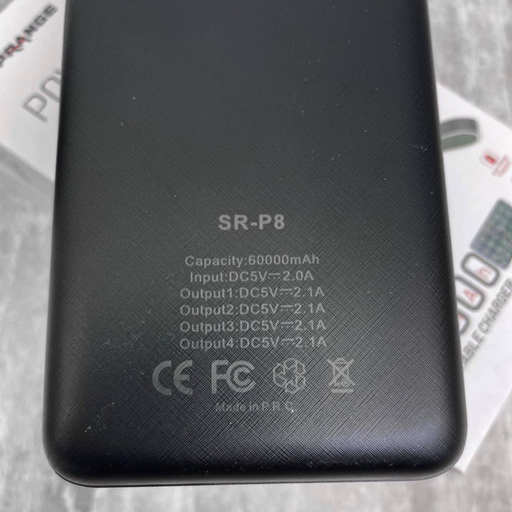 Павербанк 60000mAh. PowerBank Black Sprange SR-P8 60000 mAh. Павер, повербанк. Портативний зарядний пристрій | Зображення 2