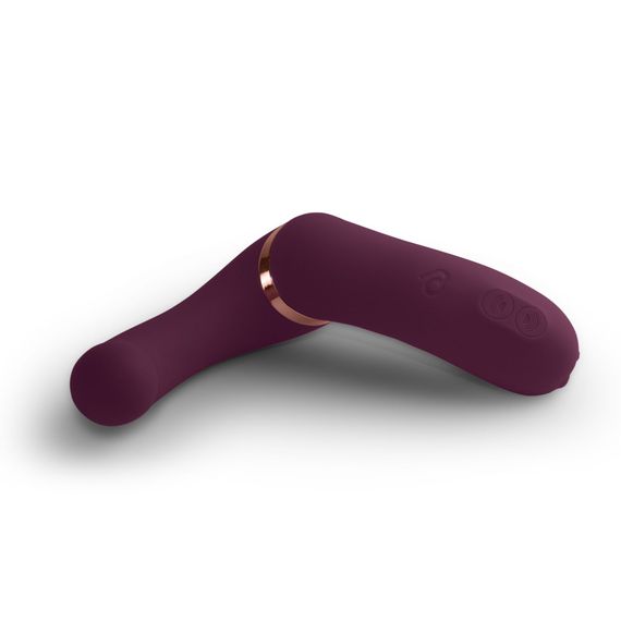 Подвійний вібратор Rocks Off Gemini Burgundy, 2 мотори, по 10 режимів, змінне положення ручки | Зображення 5