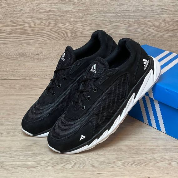 кросівки Adidas літні сітка колір: чорний /білий | Зображення 1