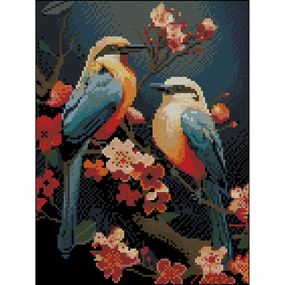 Алмазная мозаика без подрамника "Птички" ZAV3040-40, 30х40 см
