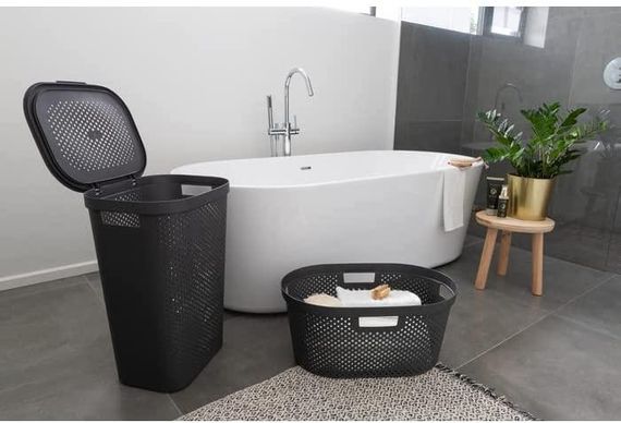 Кошик для білизни пластиковий Curver Infinity 60 л 04754 темно-сірий, міцний і зручний | Зображення 5