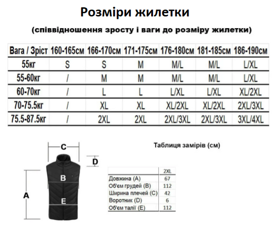 Жилет з підігрівом жилетка нагріваюча 9 зон обігріву від powerbank USB L 48 унісекс електрожилетка | Зображення 5