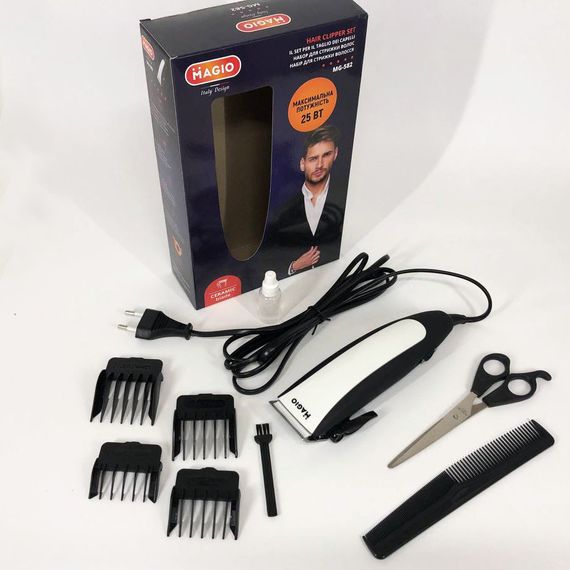 Профессиональная машинка для стрижки волос с насадками MAGIO MG-582, Хороший VA-687 беспроводной триммер | Зображення 6