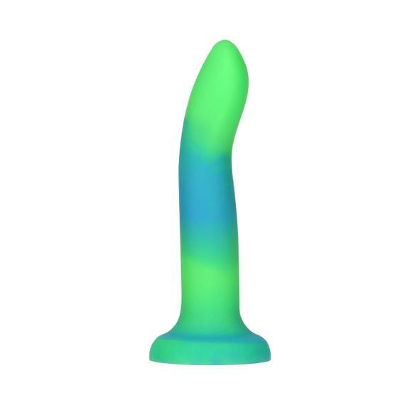 Фалоімітатор, що світиться у темряві, ADDICTION - Rave - 8" Glow in the Dark Dildo - Blue Green