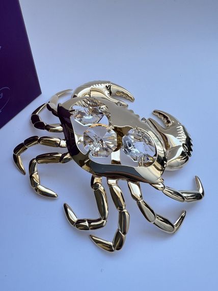 Кришталева мініатюра ручної роботи зі стразами Swarovski: Глибоководний краб, 9 см | Зображення 1