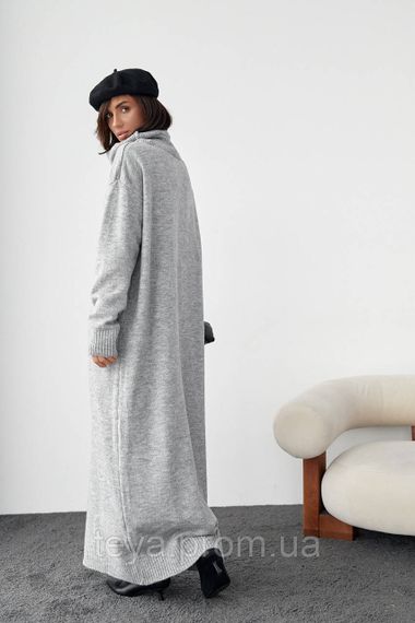 В'язане плаття oversize з високим горловиним кольором сірий розмір S FL_000905 | Зображення 1