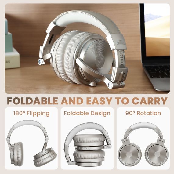 Гарнітура OneOdio Studio Pro C, Bluetooth+3,5мм, Silver | Зображення 5