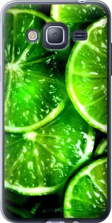 Чохол на Samsung Galaxy J3 Duos (2016) J320H Зелені часточки лимона "852t-265-2448"