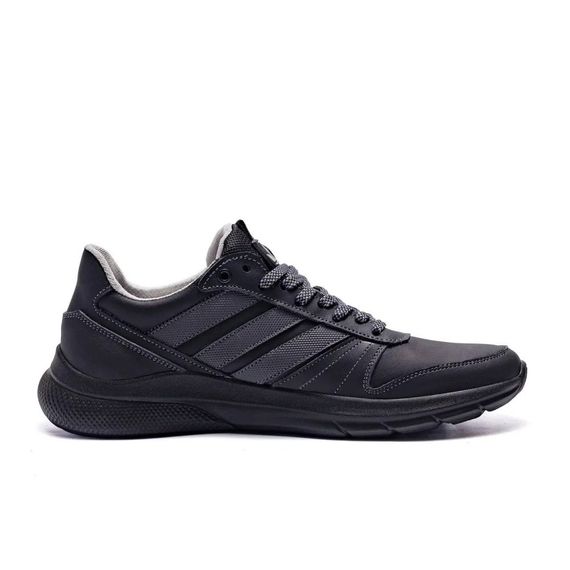 Демісезонні шкіряні кросівки Adidas колір чорний/сірий | Зображення 3