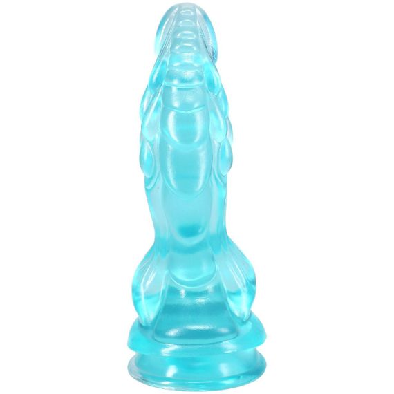 Фентезійний фалоімітатор Doc Johnson Crystal Jellies - Invader Dong 8.5 Inch - Teal Sex Aura | Зображення 2