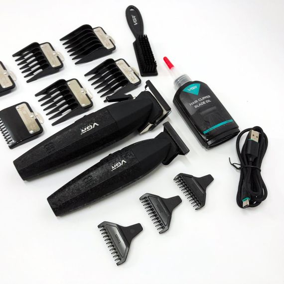 Профессиональный набор для стрижки волос VGR V-640 аккумуляторный Barber Combo PREMIUM. Цвет: черный | Зображення 8