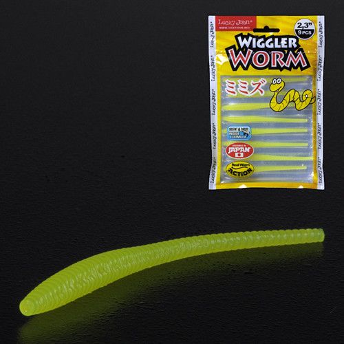 Слаги 2,3" съедобные искусственные LJ Лаки Джон Pro Series WIGGLER WORM 140153-101