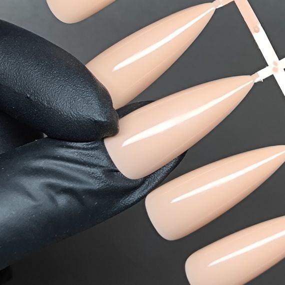 Гелевые типсы для наращивания №3 персиковые 24шт (средний стилет) | Зображення 1