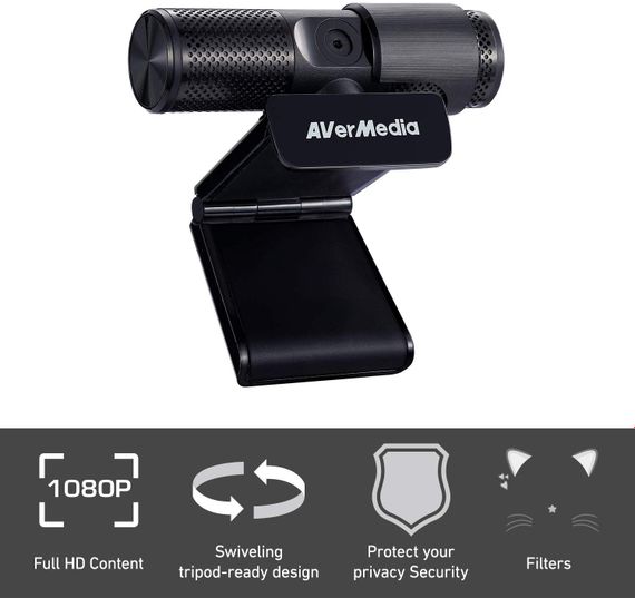 Веб-камера AVerMedia  Live Streamer CAM 313 1080p30, fixed focus, black (40AAPW313ASF) | Зображення 6