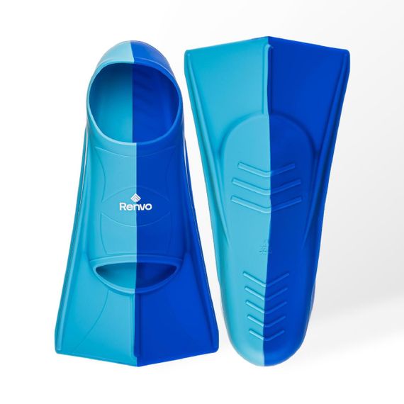 Короткі ласти для тренування в басейні Renvo Frio із закритою п'ятою Синій Блакитний 27-29 (SF100-46 27-29)