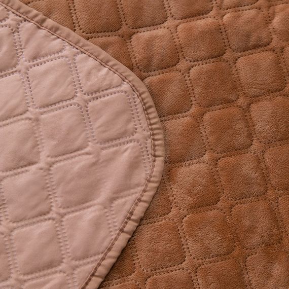 Покрывало двуспальное ТЕП Velour Ромб 4-00516-22388 180х240 см кофейное | Зображення 2