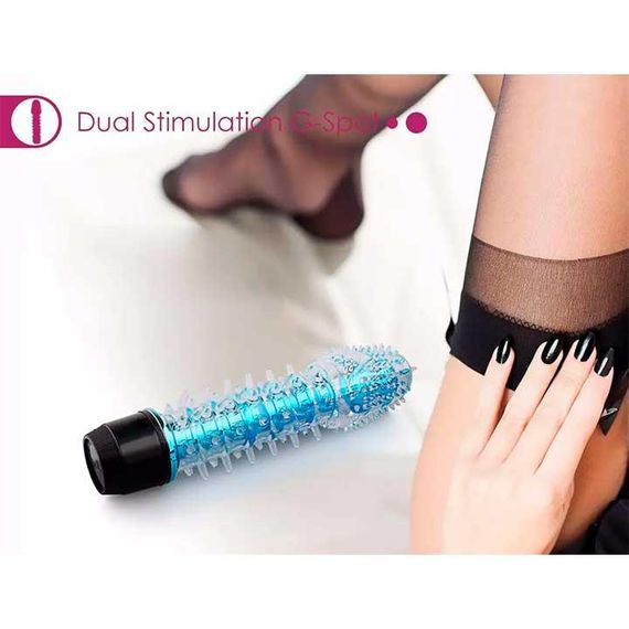 Гелевий вібратор із шипами блакитний | Зображення 5