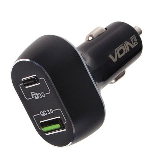 Автомобільний зарядний пристрій VOIN 63W, 1USB QC3.0 18W + 1PD 45W, 12/24V | Зображення 5