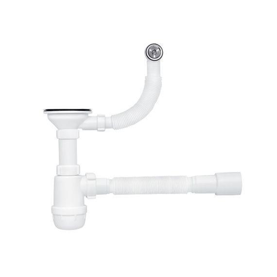 Сифон для кухонної мийки ANIplast 3 1/2''х40 мм з різьбовим випуском, з круглим переливом A0145SP15EU