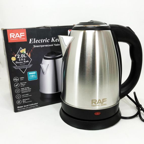 Електрочайник RAF R.7816 металевий дисковий 2 л 1500 Вт, Потужний кухонний чайник