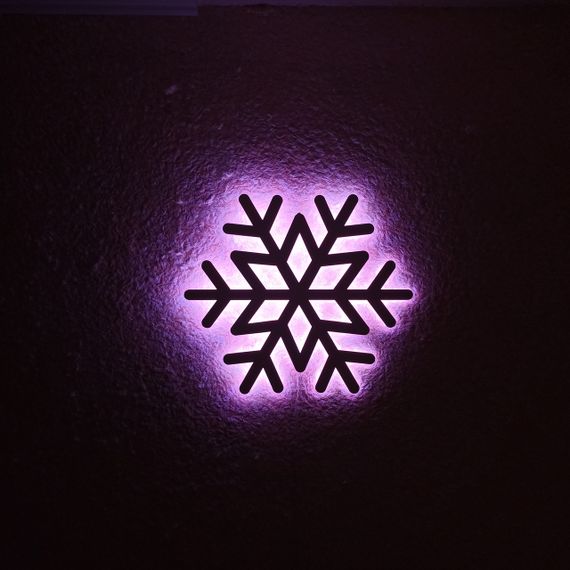 Панно декоративне картина на стіну Сніжинка LED підсвітка 16 кольорів телефон 400х400 acr-p000211 | Зображення 3